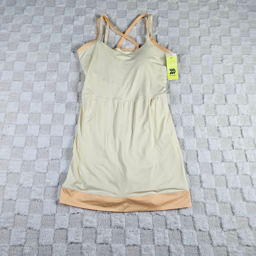 All in Motion Womens Knit Strap Athletic Dress Cream Peach Medium NWT